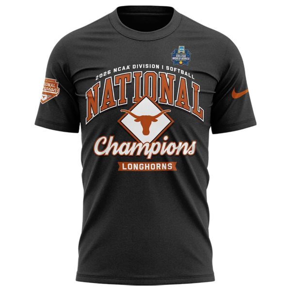 Texas Longhorns Black 2026 NCAA Softball National Champions Locker Room T-Shirt - detail 2