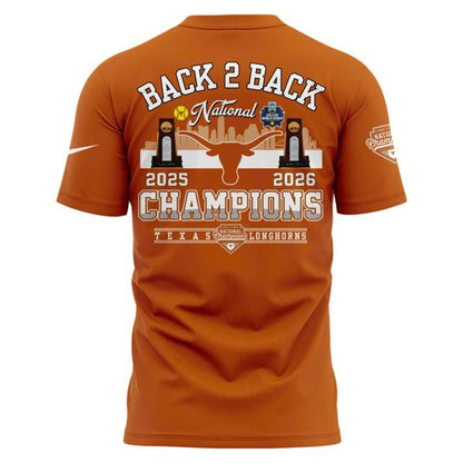 Texas Longhorns Orange 2026 NCAA Softball National Champions Locker Room T-Shirt - detail 3