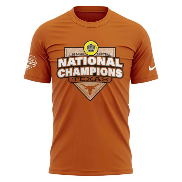 Texas Longhorns 2026 Softball National Champs Plate T-Shirt - detail 2