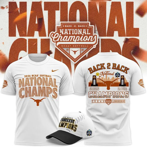 Nike Texas Longhorns 2026 Softball National Champs T-Shirt - front view