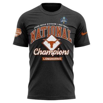 Unisex Texas Longhorns Black 2026 Softball National Champions Locker Room Limited T-shirt - detail 2