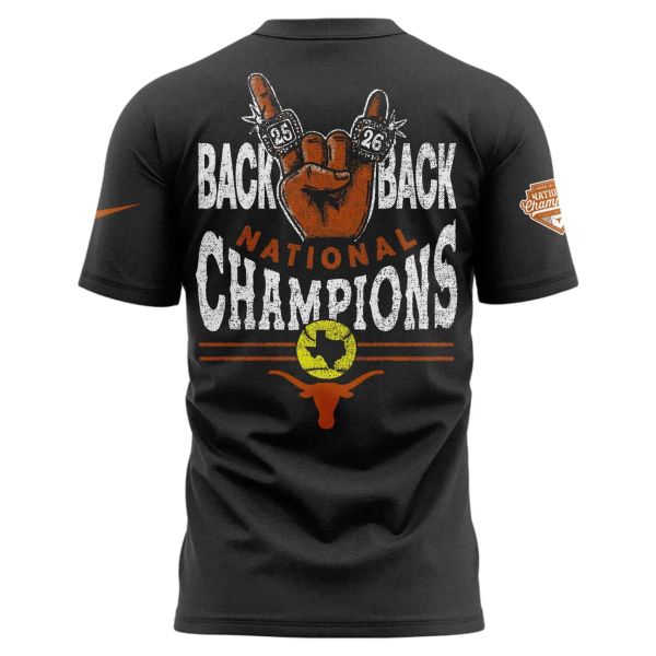 Unisex Texas Longhorns Black 2026 Softball National Champions Locker Room Limited T-shirt - detail 3