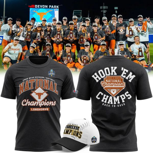 Texas Longhorns 2026 NCAA Softball National Champions T-Shirt - front view