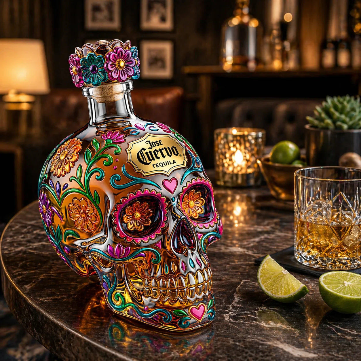 Day of the Dead Inspired Decanter Bottle