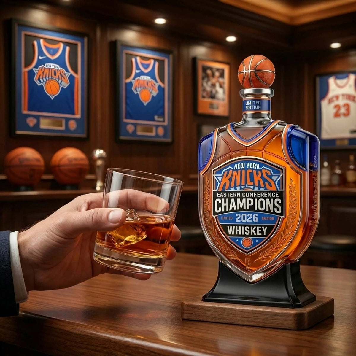 NY Knicks Champions Decanter