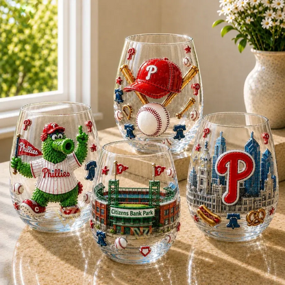 Philadelphia Phillies Wine Glass