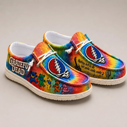 Grateful Dead "Nothing Left To Do But Smile" Canvas Loafers 🌈💀