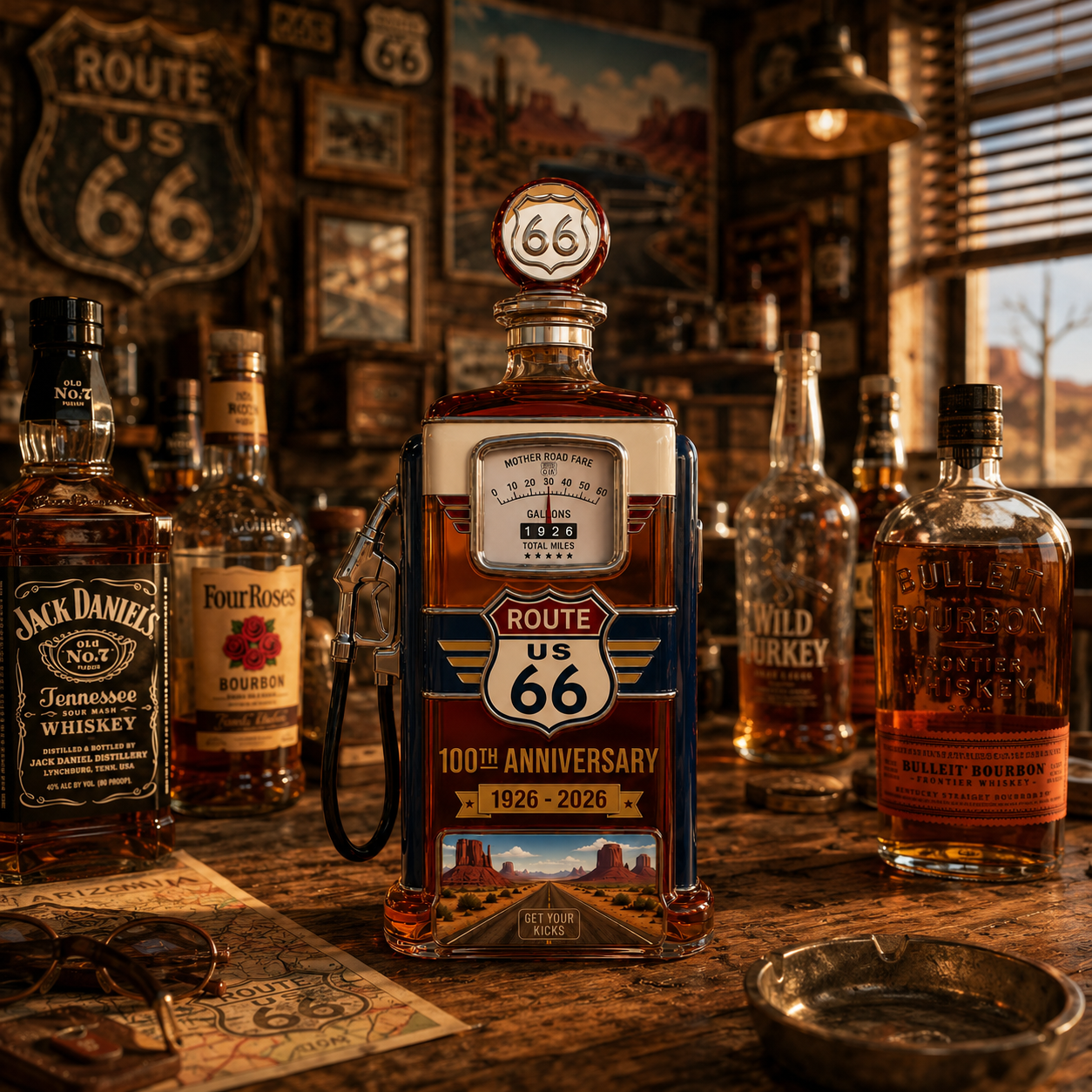 Route 66 100th Anniversary — Gas Pump Whiskey Decanter