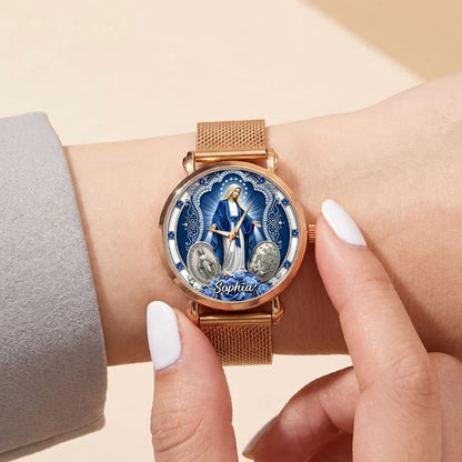 Midnight Miracle Of Mary - Personalized Women's Wrist Watch